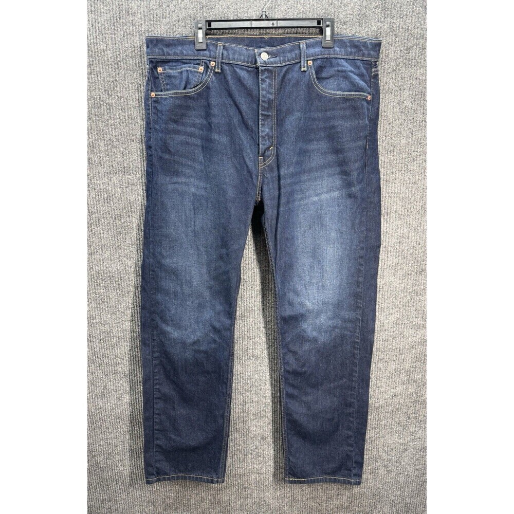 Levis 505 Jeans Mens 40x32 Blue Regular Straight Leg Denim Stretch Dark Wash